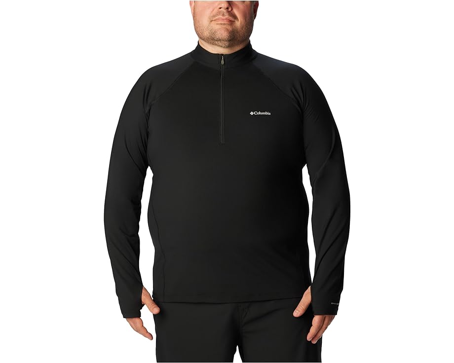 コロンビア スリーブ 黒色 ブラック 【大きめ】 長袖 メンズ 【 COLUMBIA BIG & TALL MIDWEIGHT STRETCH LONG SLEEVE 1/2 ZIP / BLACK 】 メンズファッション トップス Tシャツ カットソー