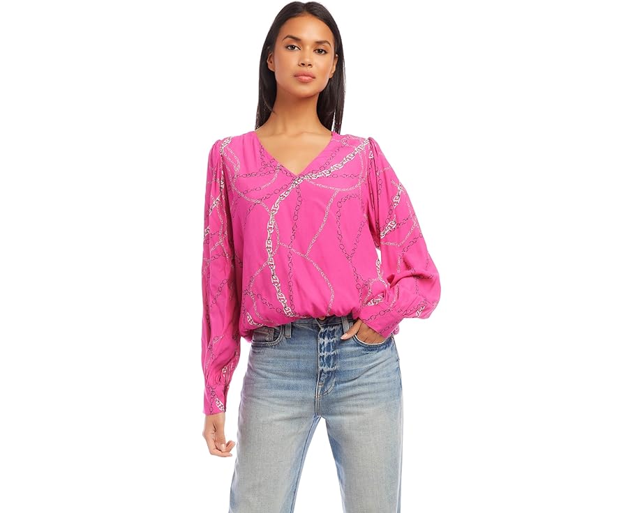カレンケーン Vネック レディース 【 KAREN KANE V-NECK BLOUSE / PRINT 】 レディースファッション トップス Tシャツ カットソー｜スニケス