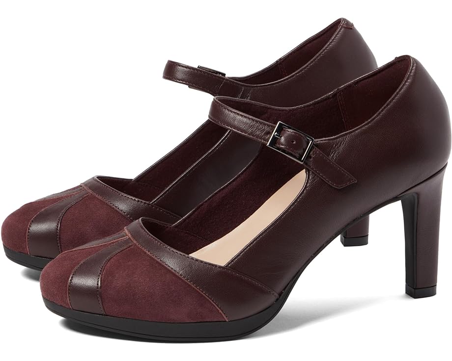 クラークス ワイン色 バーガンディー レディース 【 CLARKS AMBYR LIGHT / BURGUNDY COMBI 】 パンプス｜スニケス