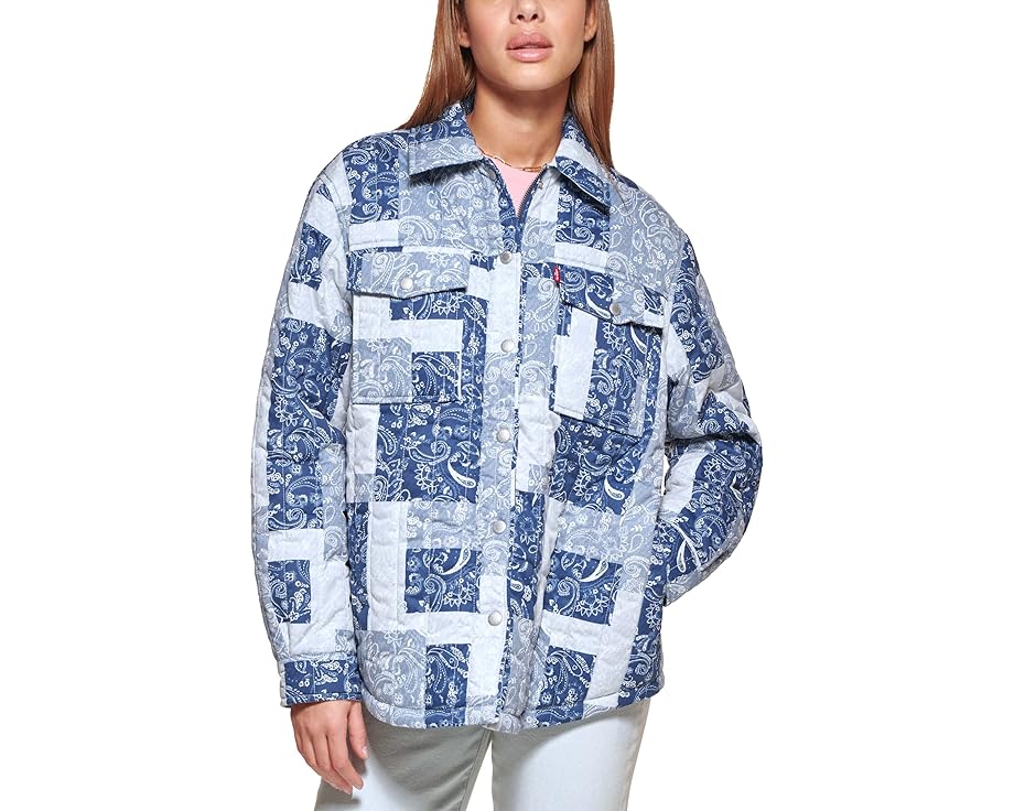 青色 ブルー LEVI'S? レディース 【 QUILTED SHACKET / BLUE PAISLEY 】｜スニケス
