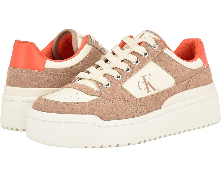 カルバンクライン 茶色 ブラウン スニーカー レディース 【 CALVIN KLEIN ALONDRA / LIGHT BROWN MULTI 】｜スニケス