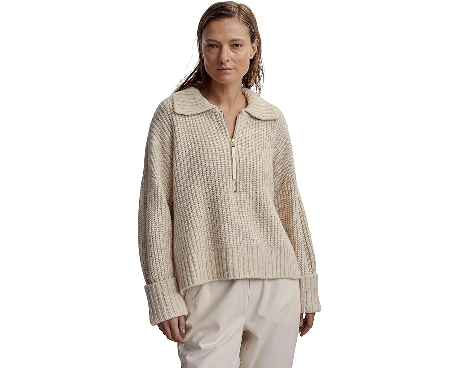 バーリー 編み物 レディース 【 VARLEY AMELIA 1/2 ZIP KNIT / BIRCH 】 レディース流行り物 トップス 流汗 調教師