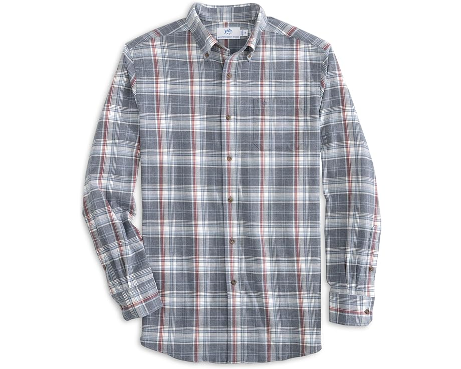 サウザーンタイド スリーブ ヘザー ドレス 青色 ブルー 長袖 メンズ 【 SOUTHERN TIDE LONG SLEEVE IC FLANNEL LONGLEAF PLAID HEATHER SPORT SHIRT / HEATHER DRESS BLUE 】 メンズファッション トップス Tシャツ カット