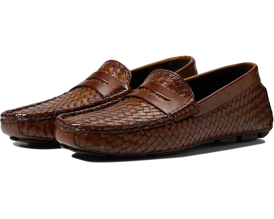 コレクション デイトン ウーブン ペニー 茶色 ブラウン & メンズ 【 JOHNSTON & MURPHY COLLECTION DAYTON WOVEN PENNY / BROWN ITALIAN CALFSKIN 】 ローファー