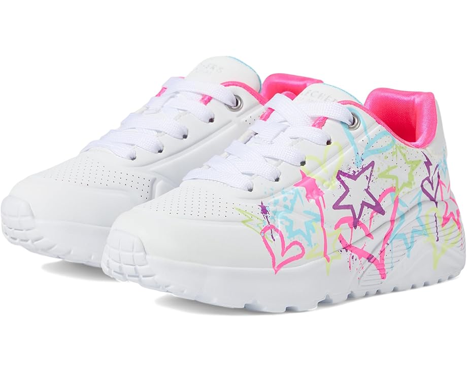 スケッチャーズ ライト 白色 ホワイト ジュニア キッズ 【 SKECHERS KIDS UNO LITE - MY DRIP 310391L / WHITE NEON MULTI 】 ベビー マタニティ スニーカー