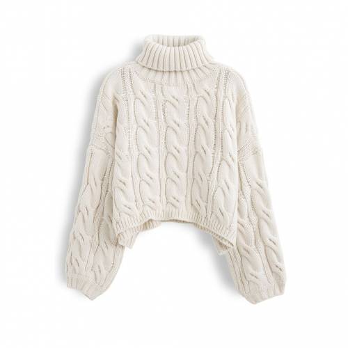 シックウィッシュ 編み物 クロップ トレーナー 沙外観 サンドイッチ レディース Crop Chicwish Turtleneck Braid Knit Sweater In Sand Earthkitchen Ph