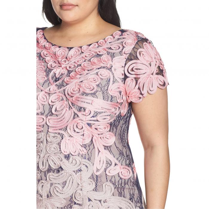 Js Tone Collections Two Tone Soutache シューズ スパイク Embroidered Midi Dress Pink Bouquet レディースファッション ドレス 送料無料 スニーカーケース 店ファッションブランド カジュアル ファッション