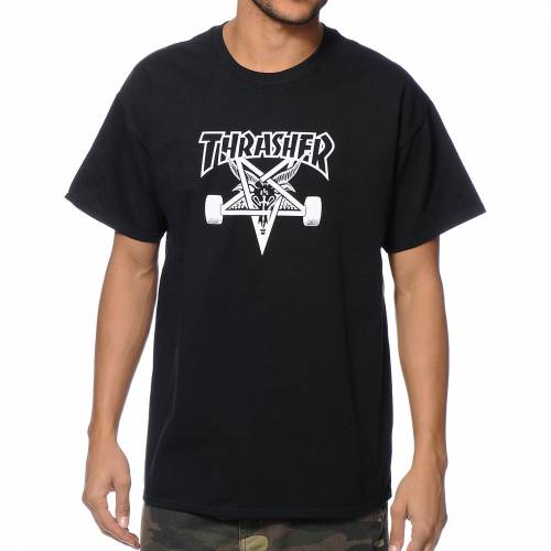 人気満点 Thrasher スラッシャー 黒色 ブラック Tシャツ Thrasher Skategoat Black Tshirt メンズファッション トップス Tシャツ カットソー 安い Mirasport Pt
