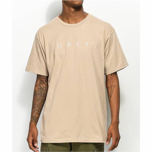 希少 黒入荷 Tシャツ カットソー Khaki Beige Tshirt Sand Novel Obey カーキ ベージュ Tシャツ サンド 砂色 Obey オベイ カットソー Tシャツ トップス メンズファッション Www Chateau Fontdubroc Com