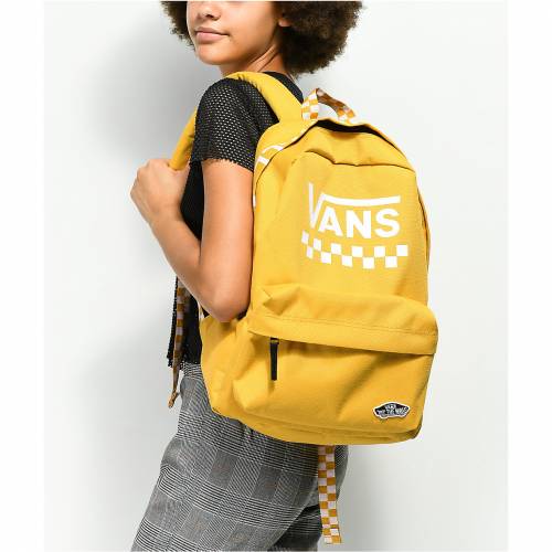 yellow vans checkered backpack