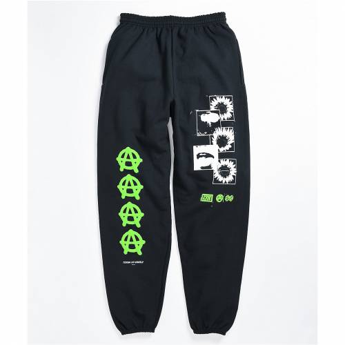 高質で安価 ラーントゥーフォゲット Learn To Forget 黒色 ブラック ロングタイツ Learn To Forget Anarchy Black Sweatpants メンズファッション ズボン パンツ スニケス 代引き手数料無料 Www Balloonylandkw Com