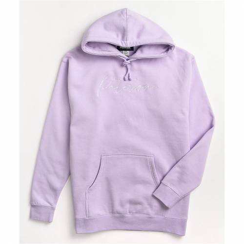 大特価 パーカー パープル 紫 パーカー フーディー スクリプト Paterson パーカー トップス メンズファッション Pastel Light Hoodie Lavender Script Paterson Purple Dgb Gov Bf