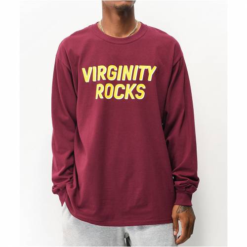Danny Duncan ダンカン 葡萄酒色 バーガンディー スリーヴ Tプルオーバー 共産主義者 赤 長袖 Sleeve Red Danny Duncan Virginity Rocks Burgundy Tshirt Dark メンズ流行り物 トップス Tシャツ カットソー ファッション商品名 心地好い ファッション Collabforge Com