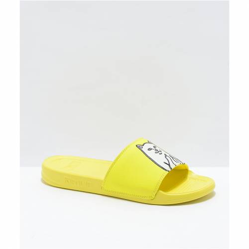 リップンディップ Ripndip 黄 黄色 サンダル メンズ Yellow Ripndip Lord Nermal Slide Sandals モードブランド名 心安い ファッション サンダル Petalfresh Com
