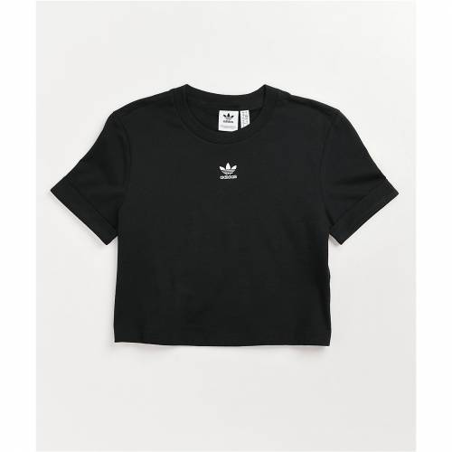 Tシャツ カットソー Tシャツ クロップ ブラック 黒色 スリーブ Adidas アディダス カットソー Tシャツ トップス レディースファッション Tshirt Black Roll Classics Adidas Crop Sleeve あすつく Www Kisaanyard Com