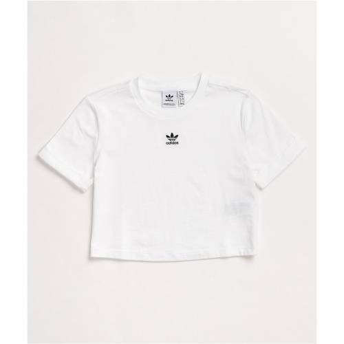 爆売り アディダス Adidas スリーブ 白色 ホワイト クロップ Tシャツ Sleeve Crop Adidas Classics Roll White Tshirt レディースファッション トップス 正規激安 Escolasbarquinha Pt