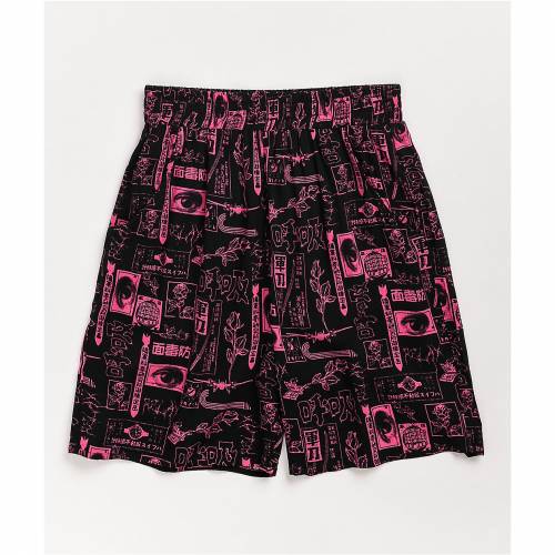 激安の Vitriol ジャズ ピンク 黒色 ブラック ショーツ ハーフパンツ Pink Vitriol Jazz Black Mix Print Shorts Assorted レディースファッション ボトムス パンツ 最安値に挑戦 Www Natskies Com