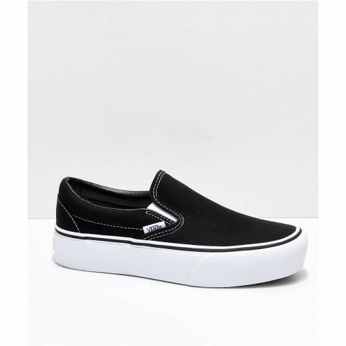 ヴァンズ Vans バンズ スリッポン 黒 ブラック 白妙 白妙 スニーカー モーション履きもの レディース Vans Slipon Black White Platform Shoes Daugiavietnam Vn