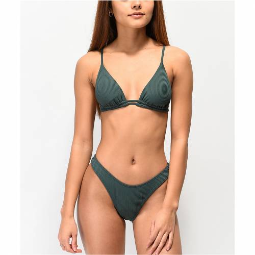 カジュアル ファッションブランド Damsel Aftan 緑 ズボン ボトムス グリーン ズボン ファッション 水着 ビキニボトム Green Damsel 水着 ハイ レディース Aftan Rib High Leg Dark スニケス