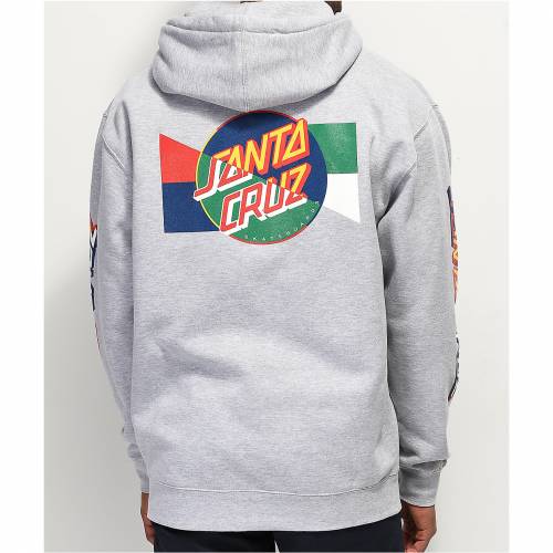 サンタクルーズ スケート SANTA CRUZ SKATE スケート 灰色 グレー フーディー パーカー メンズ 【 SKATE SANTA CRUZ DOT BLOCKER GREY HOODIE 】