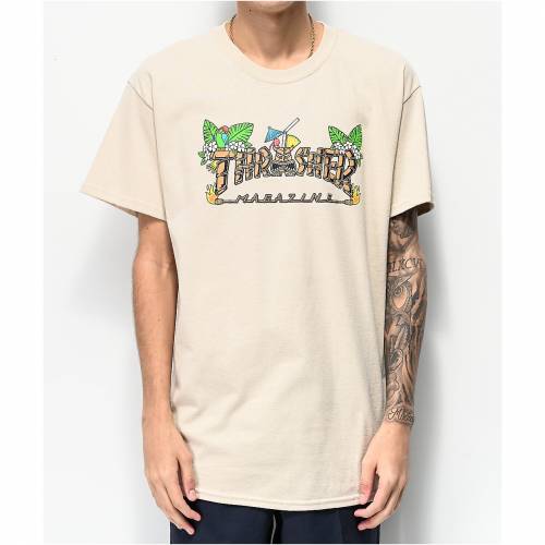 新作入荷 Tシャツ カットソー サンド 砂色 スラッシャー Thrasher Tシャツ カットソー Tシャツ トップス メンズファッション Natural Tshirt Sand Tiki Thrasher ナチュラル Www Lota Cl