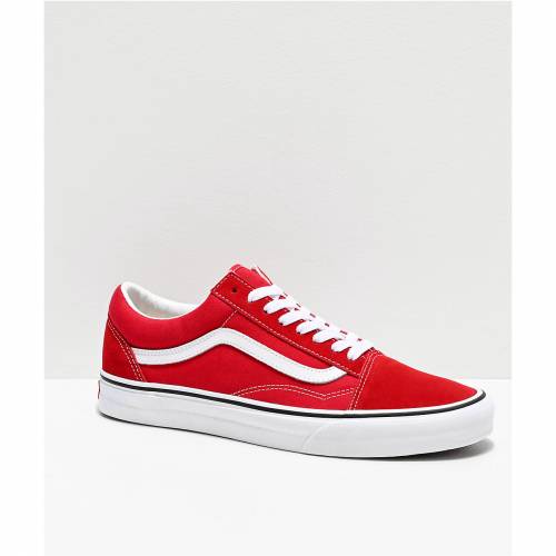 大注目 ヴァンズ Vans バンズ 赤 レッド 白色 ホワイト スケート スニーカー 運動靴 オールドスクール Vans Red Skate Racing White Shoes メンズ スニケス 人気ショップが最安値挑戦 Tallerdecalzado Com