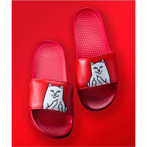 リップンディップ 赤 レッド サンダル メンズ Red Ripndip Lord Nermal Slide Sandals Cdm Co Mz