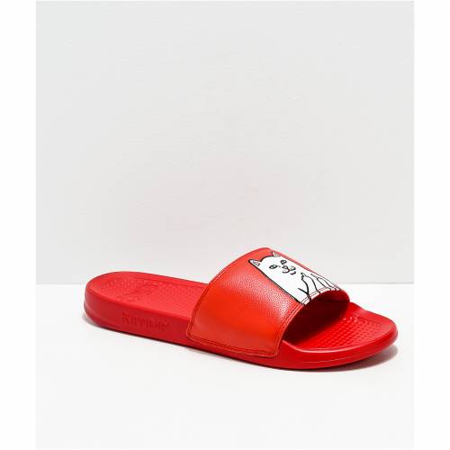 リップンディップ 赤 レッド サンダル メンズ Red Ripndip Lord Nermal Slide Sandals Sermus Es