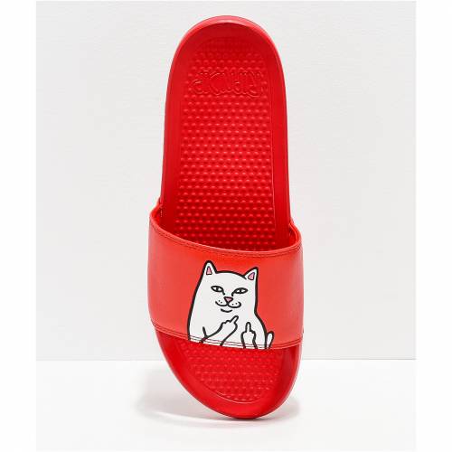 リップンディップ 赤 レッド サンダル メンズ Red Ripndip Lord Nermal Slide Sandals Sermus Es