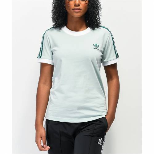 独特な Tシャツ カットソー 緑 ストライプ Adidas アディダス グリーン カットソー Tシャツ トップス レディースファッション Pastel Light Tshirt Vapour 3 Adidas Green Stripe Tシャツ Dgb Gov Bf
