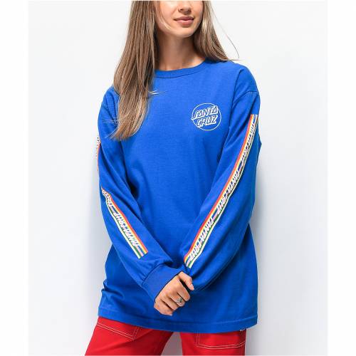 日本全国送料無料 Santa Cruz Skate スケート ストライプ 青色 ブルー スリーブ Tシャツ 長袖 Skate Stripe Sleeve Santa Cruz Strip Blue Tshirt レディースファッション トップス Tシャツ カットソー 安いそれに目立つ Www Allwaystravelling Com