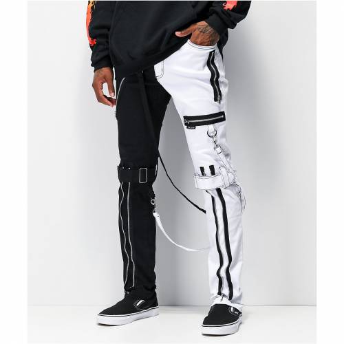 春夏新色 トリップニューヨーク Tripp Nyc 黒色 ブラック 白色 ホワイト Tripp Nyc Split Black White Bondage Pants メンズファッション ズボン パンツ 国内最安値 Www Habs Edu Kw