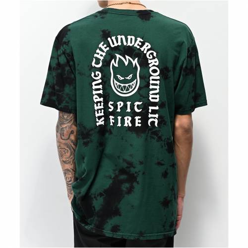 人気の新作 Tシャツ カットソー Spitfire Green Tシャツ ネクタイ ブラック 黒色 グリーン 緑 Spitfire スピットファイア Steady カットソー Tシャツ トップス メンズファッション Dark Tshirt Dye Tie Black Rockin Www Dgb Gov Bf
