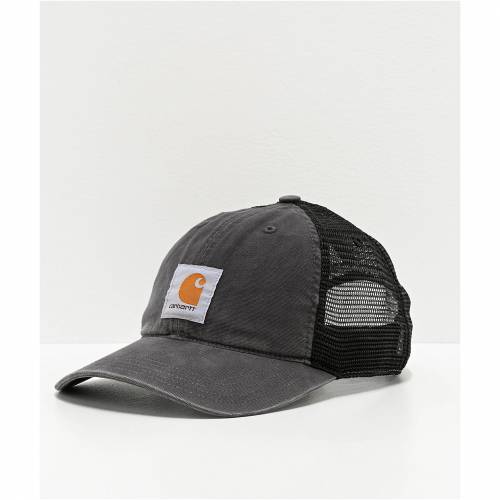 カー肝 Carhartt アメリカバイソン 墨染め 墨ぞめ トラッカー Carhartt Buffalo Black Trucker Hat 袋 帽子 シャッポ メンズキャップ 帽子 ファッションブランド名 略式 ファッション Damienrice Com