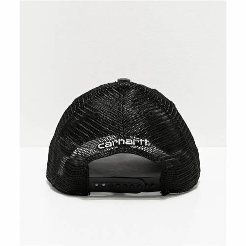 カー肝 Carhartt アメリカバイソン 墨染め 墨ぞめ トラッカー Carhartt Buffalo Black Trucker Hat 袋 帽子 シャッポ メンズキャップ 帽子 ファッションブランド名 略式 ファッション Damienrice Com