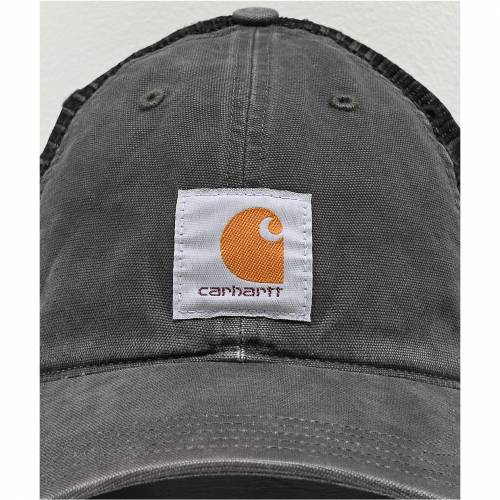 カー肝 Carhartt アメリカバイソン 墨染め 墨ぞめ トラッカー Carhartt Buffalo Black Trucker Hat 袋 帽子 シャッポ メンズキャップ 帽子 ファッションブランド名 略式 ファッション Damienrice Com