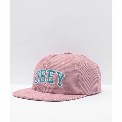 メンズキャップ Corduroy ピンク 帽子 Dtp Hat キャップ ピンク Rose Old オベイ 帽子 スニケスファッションブランド カジュアル Obey コーデュロイ Old オベイ Obey Pink Strapback バッグ ローズ