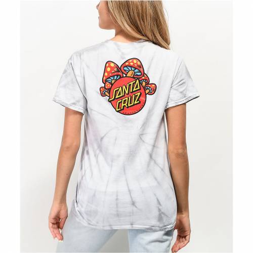 珍しい Tシャツ カットソー カットソー Tシャツ トップス レディースファッション Tshirt Dye Tie Spider Dot Shroom Cruz Santa Silver Skate Tシャツ ネクタイ スパイダー シルバー 銀色 スケート Skate Cruz Santa Dgb Gov Bf
