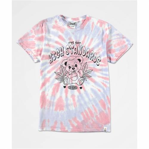 送料無料 Tシャツ カットソー カットソー Tシャツ トップス レディースファッション Tshirt Dye Tie Blue Standards High Highness Your Pink Tシャツ ネクタイ ブルー 青色 ピンク ハイ Highness Your Firstbev Ng