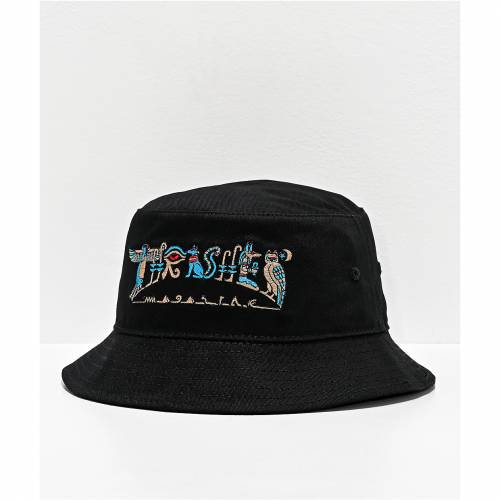 最新の激安 Thrasher スラッシャー 黒色 ブラック バケットハット Thrasher Hieroglyphics Black バッグ キャップ 帽子 メンズキャップ 帽子 絶対一番安い 503 Sv