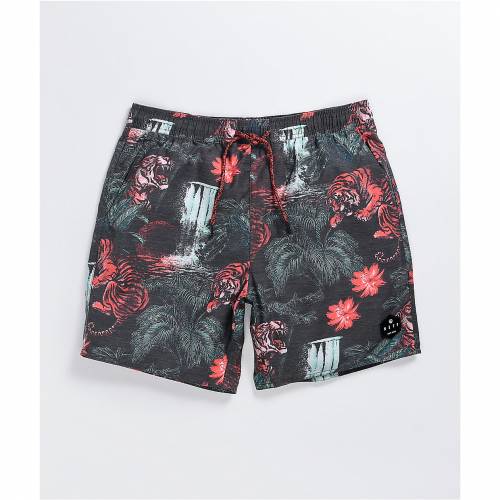 注目ブランド Neff 黒色 ブラック ショーツ ハーフパンツ ボードショーツ 水着 Neff Hot Tub Tropical Tiger Black メンズファッション ズボン パンツ 超人気 Www Timesofbahrain Com