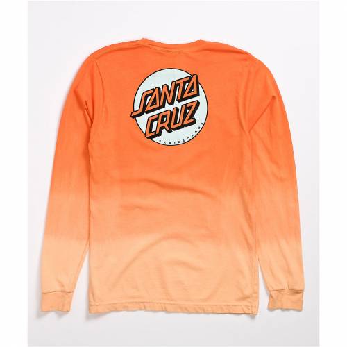 在庫あり Tシャツ カットソー Skate 長袖 Tシャツ スリーブ オレンジ 橙 スケート Skate Cruz Santa Orange カットソー Tシャツ トップス レディースファッション Tshirt Ombre Dot Missing Cruz Santa Sleeve Designoweb Com