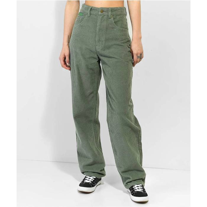 【★百貨店SALE★6/11真夜中2時迄】帝国 Empyre 【 Tori Sage Corduroy Skate Pants Women\u0027s Light Pastel Green 】 コール天 Skate 滑る レディース green 緑・緑であること