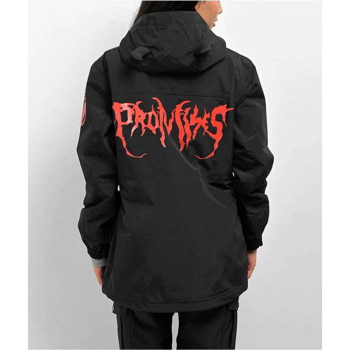 Broken Promises 【 Graveyard Black Anorak Snowboard Jacket Women\u0027s Black 】 黒いこと 黒いこと パーカ Jacket 上衣 レディース 黒いこと 黒いこと スポーツ・アウトドア-レディースウェア-スノーボード用ウェア