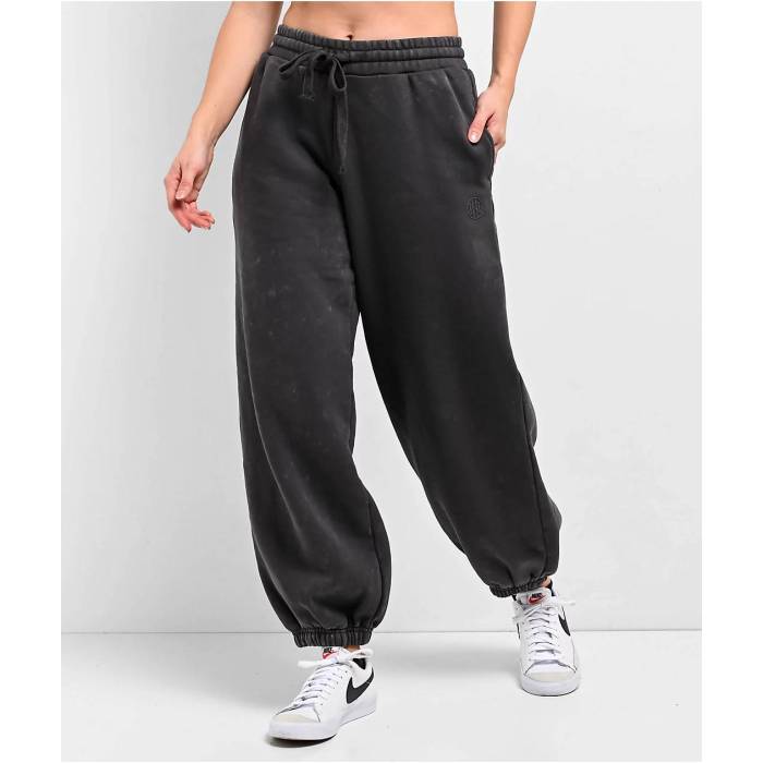 Ninth Hall Fundamentals 【 Tyla Black Mineral Wash Oversized Sweatpants Women's Charcoal 】 黒色 ブラック ロングタイツ レディース チャコール