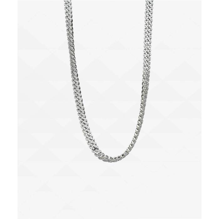 The Gold Gods 【 Straight Diamond Cuban Chain 18\" White Gold Necklace Men\u0027s Silver 】 金剛石 キューバ共和国ン 白いこと 白いこと ゴールド 首飾り メンズ Silver しろがね色・しろがね色"