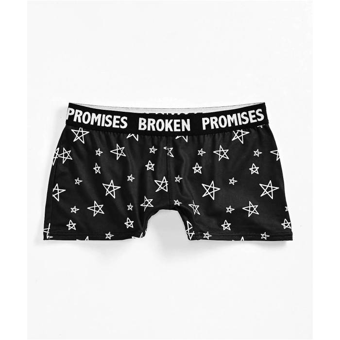 【★百貨店SALE★6/11真夜中2時迄】Broken Promises 【 Chuck Lounge Black Boyshort Underwear Women\u0027s Black 】 黒いこと 黒いこと アンダー御召しもの はだ着 レディース 黒いこと 黒いこと