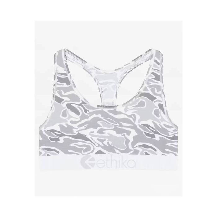 【★百貨店SALE★6/11真夜中2時迄】エシカ Ethika 【 Whisper Camo Sports Bra Women\u0027s Grey 】 家鴨柄 レディース 薄墨色 薄墨色
