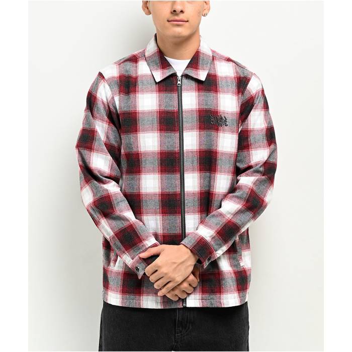 【★百貨店SALE★6/11十二時2時迄】帝国 Empyre 【 Fader Red \u0026 White Flannel Jacket Men\u0027s White 】 Red 赤・赤いこと 白いこと 白いこと Jacket 上衣 メンズ 白いこと 白いこと