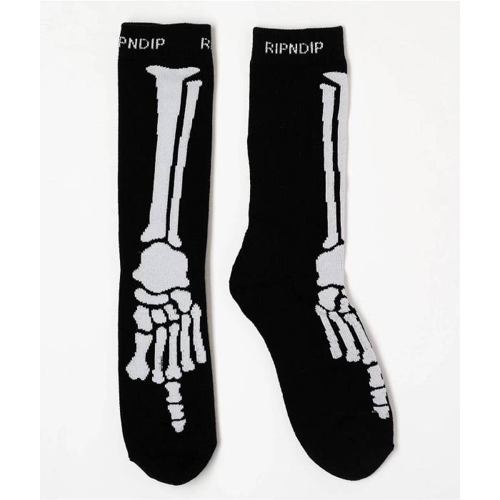 リップンディップ Ripndip 【 Skelly Nerm Black Crew Socks Men's Black 】 黒色 ブラック クルー ソックス・靴下 メンズ 黒色 ブラック